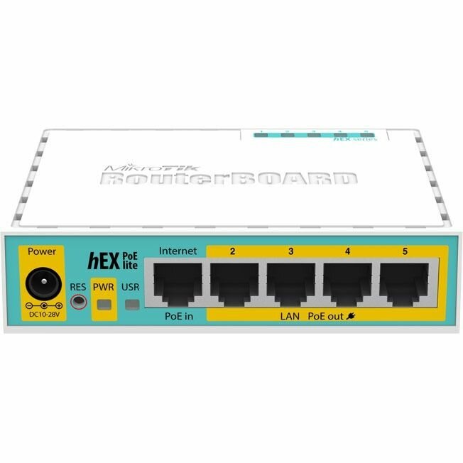 Роутер MIKROTIK hEX PoE lite, белый rb750upr2