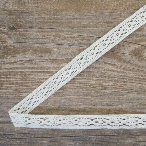 Кружево хлопковое на картонной катушке, цвет белый 5 м белый HEMLINE VL12.021W