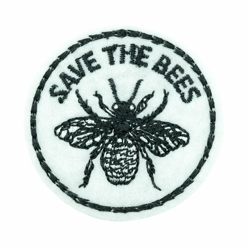 926735 Термоаппликация переработанная SAVE THE BEES, 4,5 см, Prym