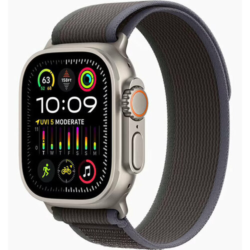 Apple Watch Ultra 2 49mm Titanium Case with Blue/Black Trail Loop (M/L)