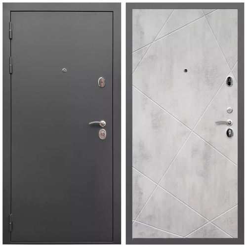 Дверь входная Армада Гарант / ФЛ-291 Бетон светлый МДФ панель 10 мм с фрезеровкой