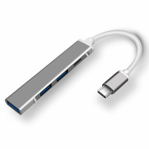 Orient Контроллер CU-325, Type-C USB 3.0 USB 3.1 Gen1 USB 2.0 HUB 4 порта: 1xUSB3.0 + 2xUSB2.0 + 1xUSB2.0 Type-C, USB штекер тип C, алюминиевый
