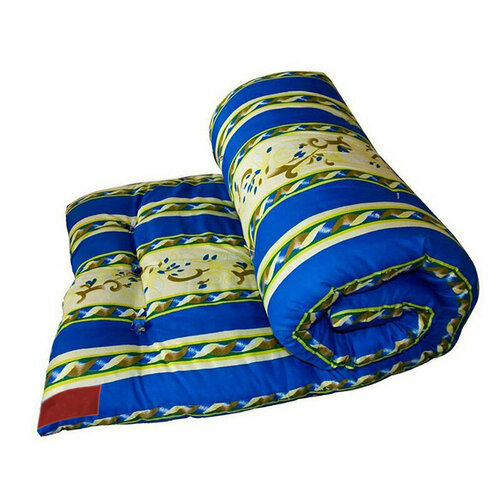 Матрас ватный с бортом 80 х 200 - СИН - Вата трикотажная