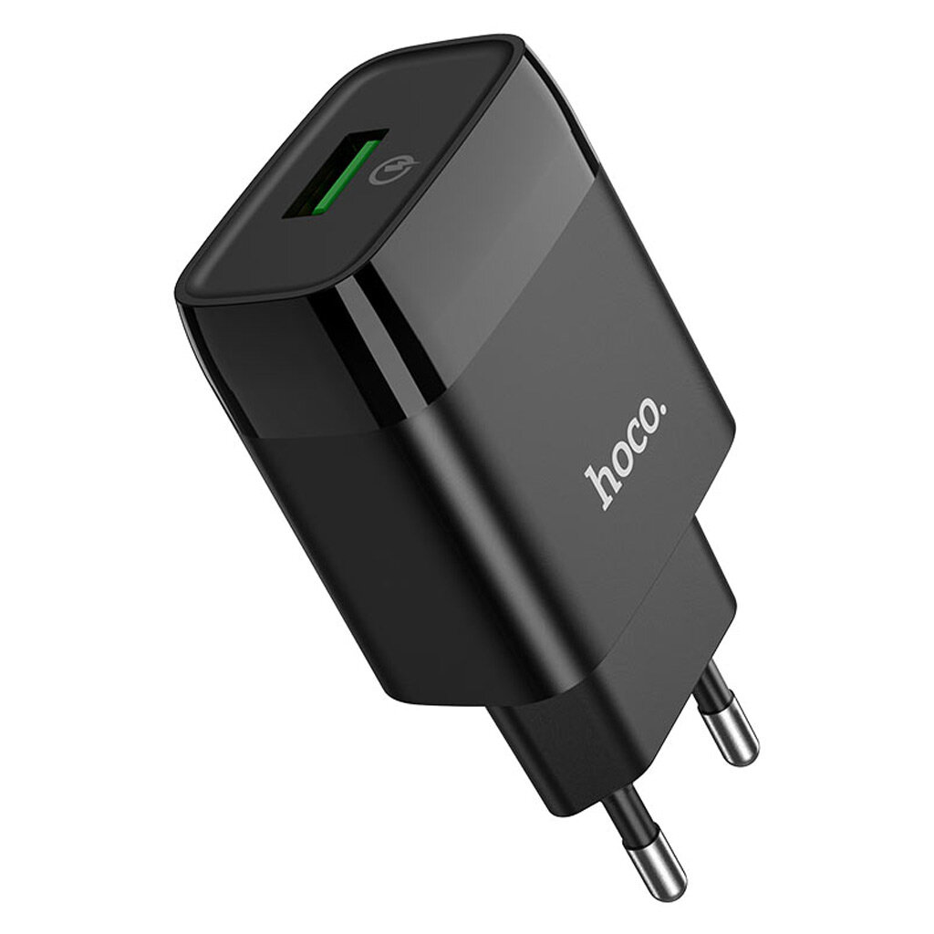 Зарядное устройство Hoco C72Q, чёрный (QC3.0, 1xUSB, 3A)