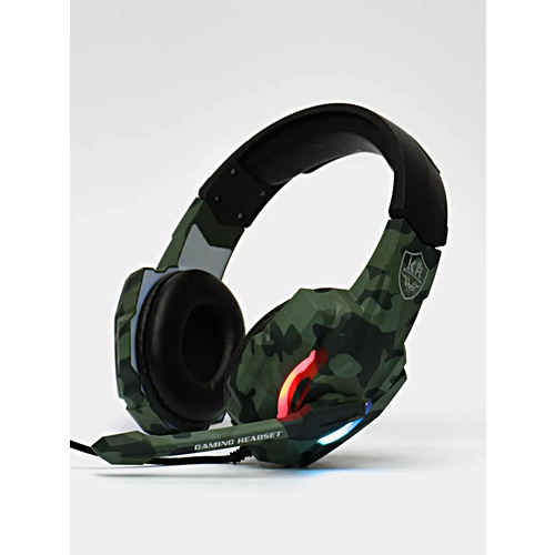 Игровая гарнитура для компьютера с микрофоном R9600 Проводные геймерские наушники Гарнитура для PC MAC разъем mini jack 35 Зеленый Хаки 200200₽