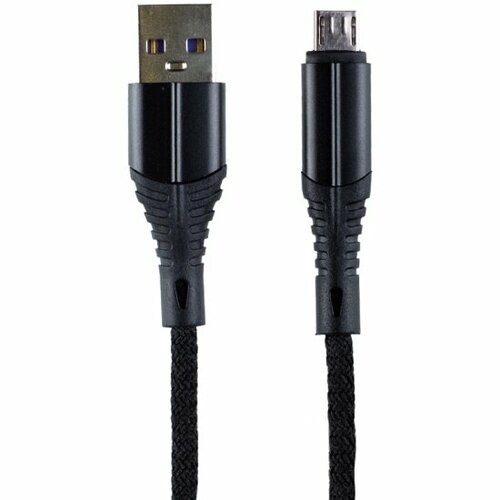 Кабель Zibelino Micro USB 2.1А 2м, нейлоновый, черный