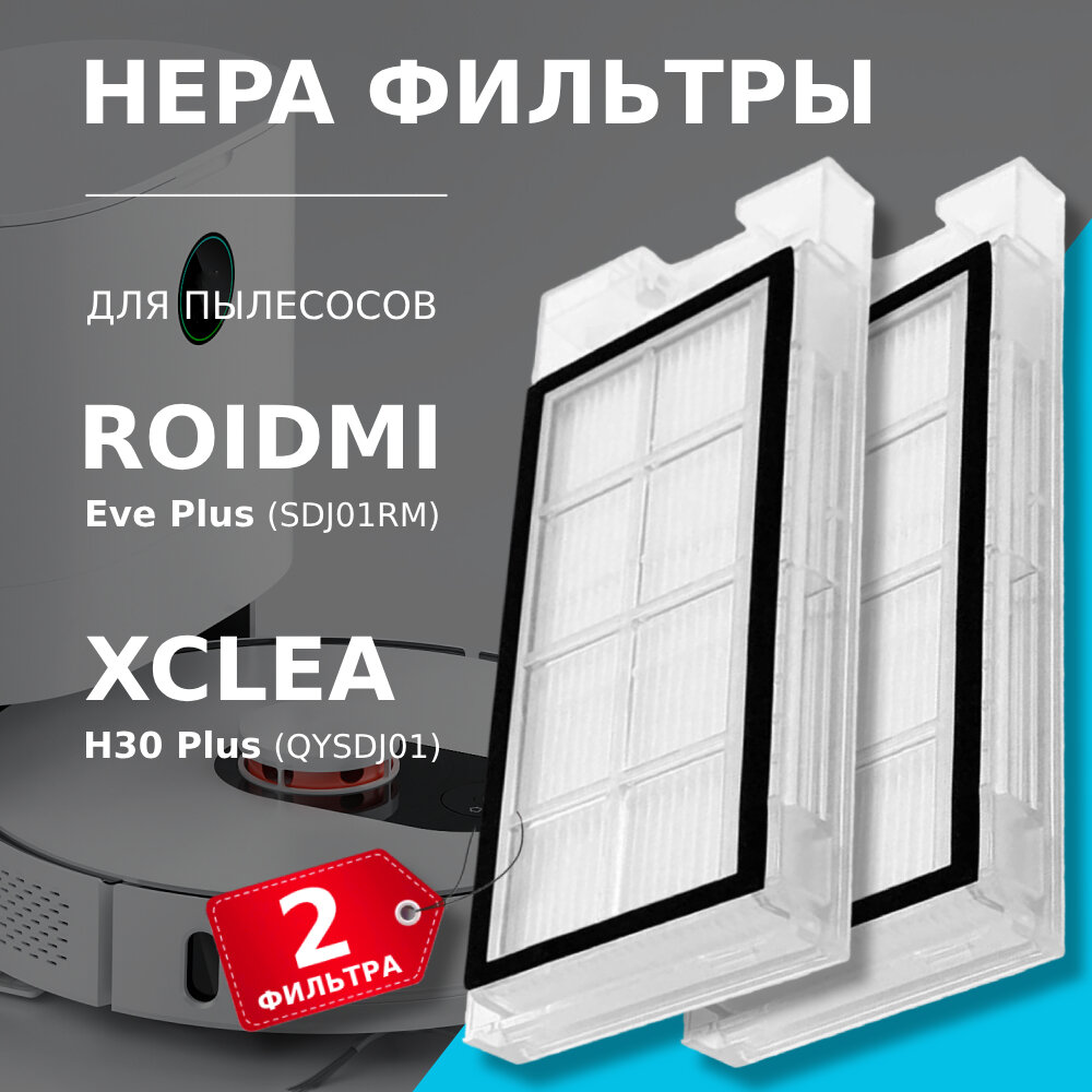 HEPA фильтр (2 шт.) для робот-пылесоса ROIDMI EVE Plus SDJ01RM