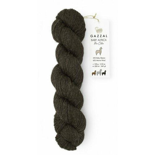 Пряжа Gazzal BABY ALPACA PURE COLOR 6457 т. коричневый (1 моток)