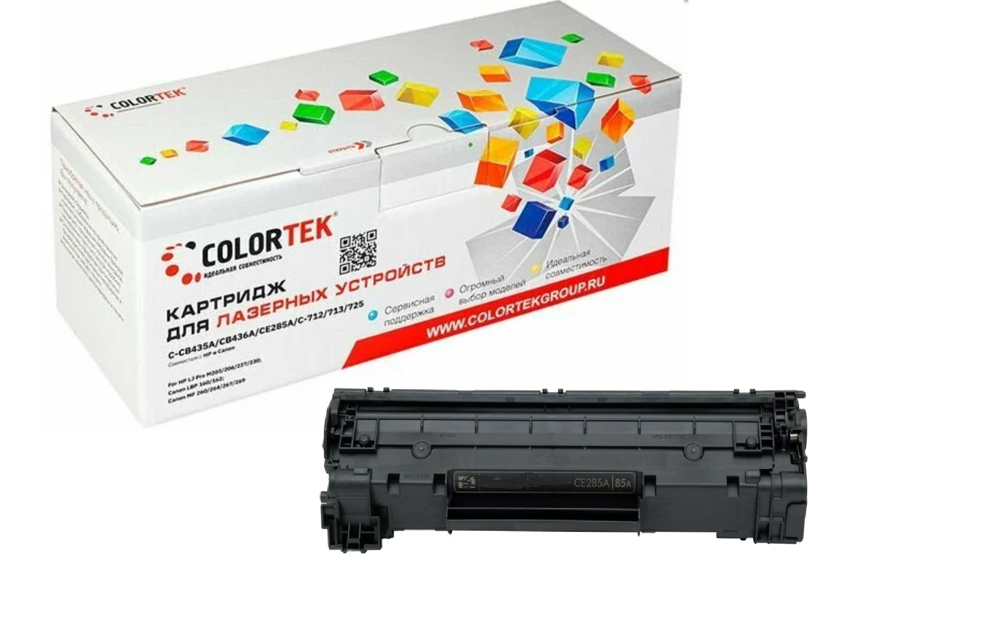 Картридж лазерный Colortek CT-CB435A/CB436A/CE278A/CE285A/C-712/713/725/728 для принтеров HP и Canon