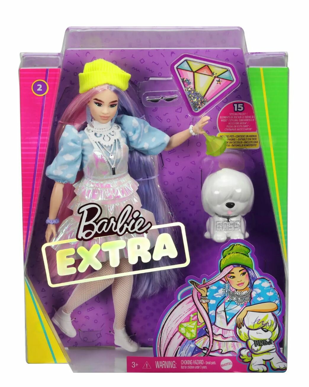 Кукла Barbie Экстра в шапочке + щенок GVR05