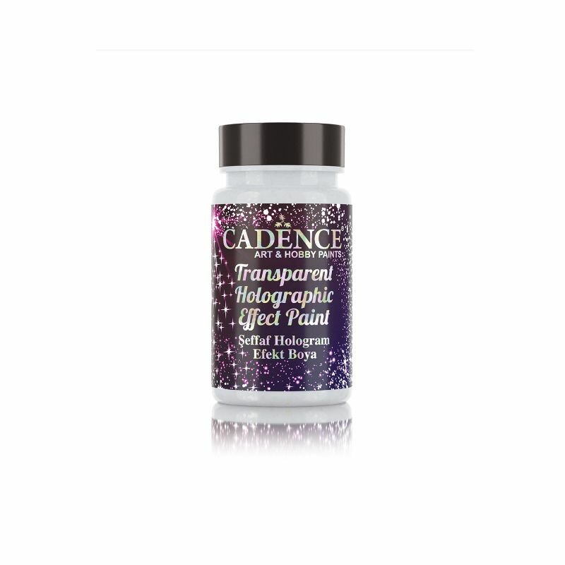 фото Краска акриловая прозрачная с радужными хлопьями и блестками Transparent Holographic Effect Paint, 90 мл