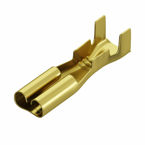 Клемма плоская РП-М 1.5-(2.8) под двойной обжим разъем, неизолированный 50шт (F) (Золотистый)