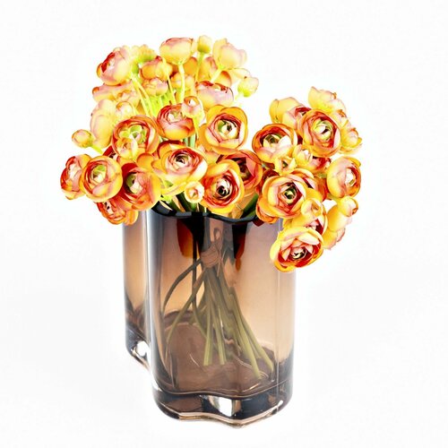 Ваза стеклянная коричневая Абстракция 10 см / Ваза для интерьера, для декора