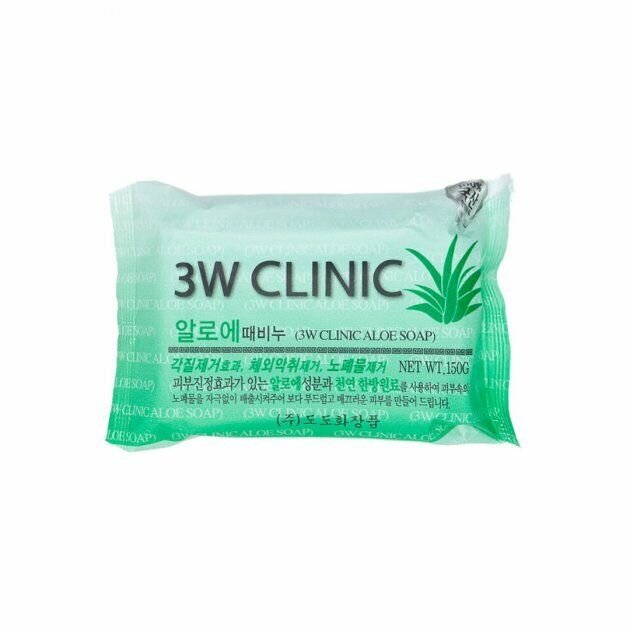 3W CLINIC Мыло туалетное с экстрактом алоэ Aloe Soap 150гр