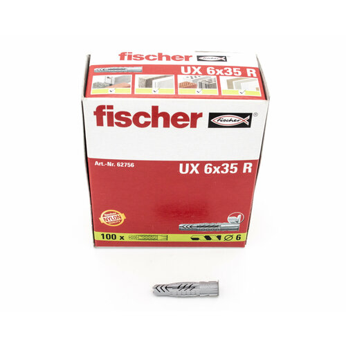 Универсальный дюбель fischer с кромкой, 6x35 мм, 100 штук