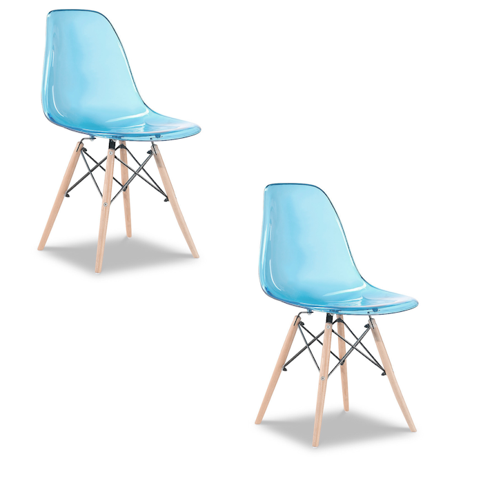 фото Стулья для кухни дизайнерские прозрачные AQUAREL' P-050A комплект 4 штуки, цвет дымчатый серый