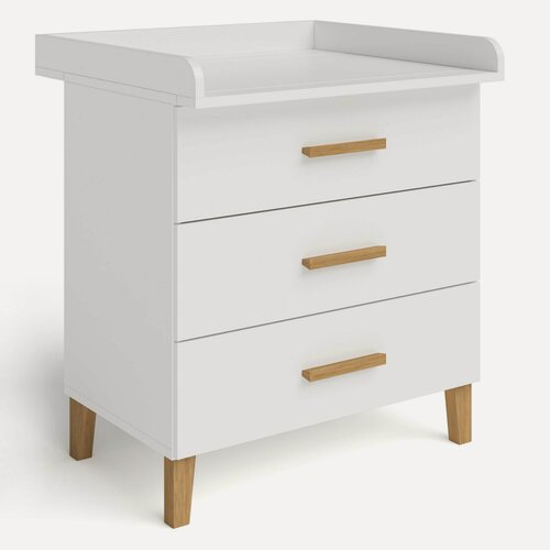 Изображение товара Комод, 88х77х101, Чек, пеленальный, с ящиками, для одежды и игрушек, белый, Dipriz