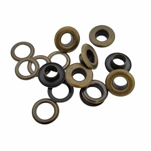 Люверсы стальные диаметр 7мм цвет антик 100шт Нева Партнер 390₽