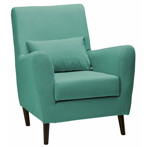 Кресло Либерти мягкое для отдыха, с подушкой, велюр ментол Velvet Mint 03