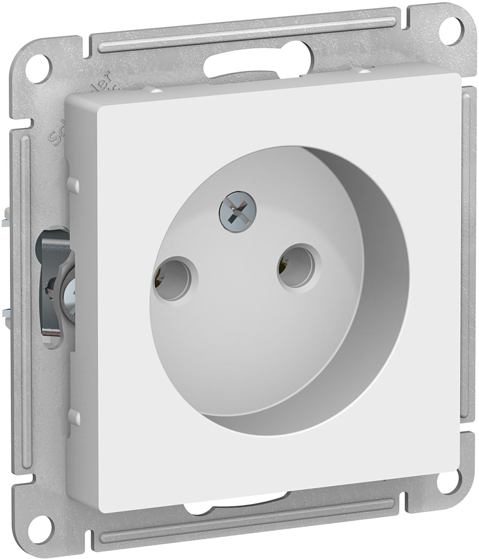 Розетка AtlasDesign Systeme Electric без заземления без шторок Белый ATN000141