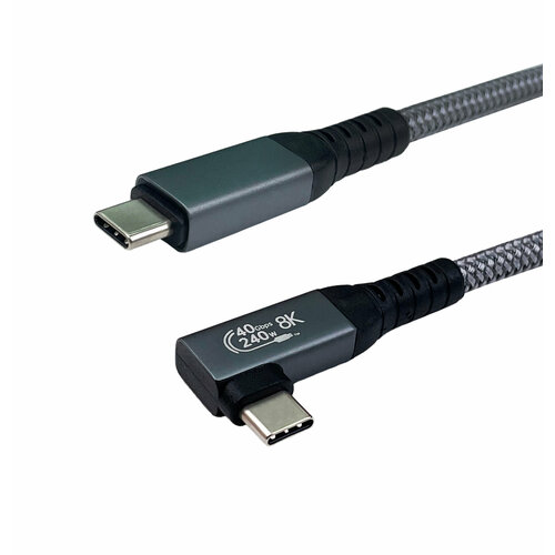 Кабель TUBON USB4 Type-C L - Type-C USBC Thunderbolt 4 40Gb 240W 8K UU03 0.5м