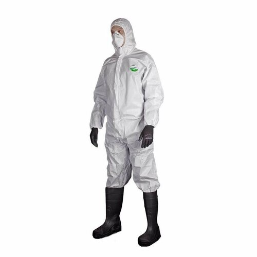 Комбинезон одноразовый Lakeland защитный с капюшоном, белый, размер XХXL