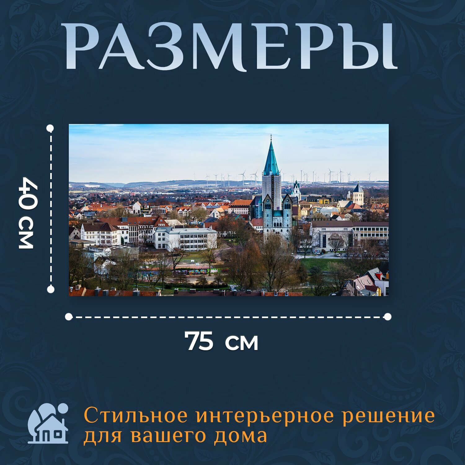 Картина на холсте "Город, городской ландшафт, панорама" на подрамнике 75х40 см. для интерьера