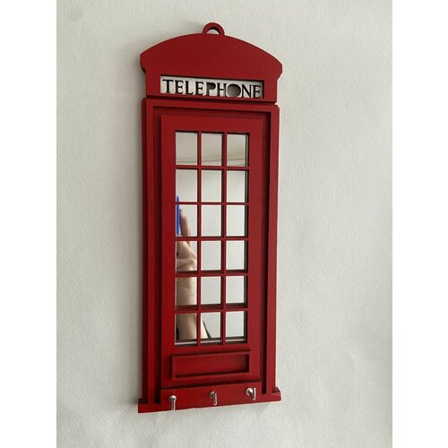 Ключница английская телефонная будка с зеркалом