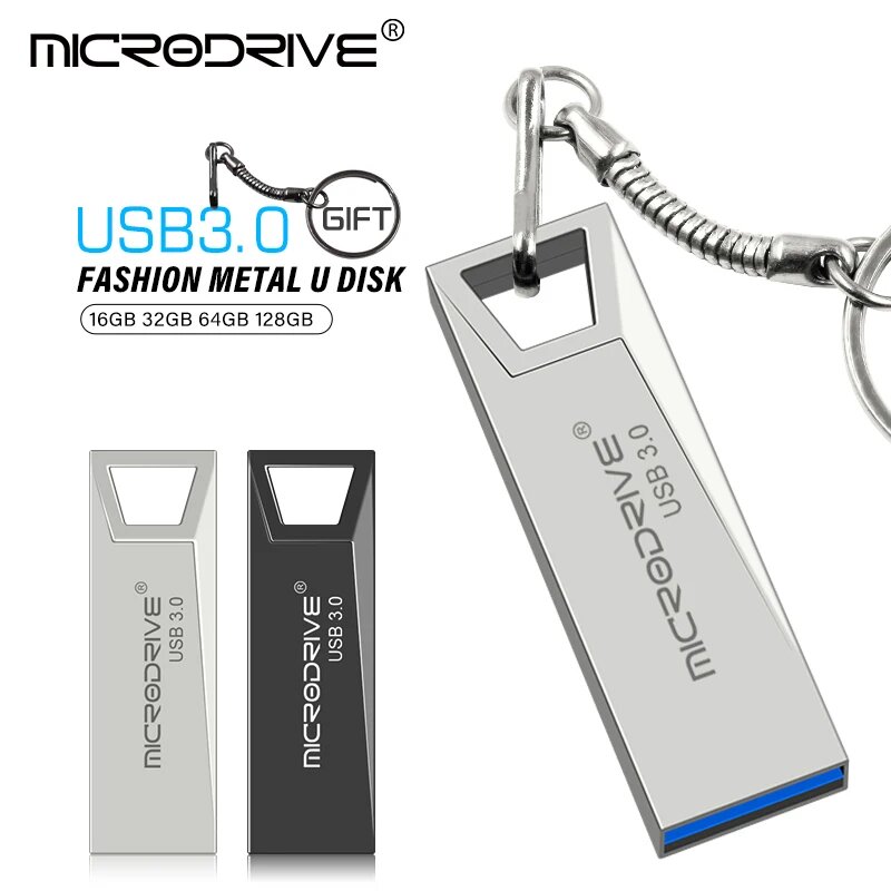 MicroDrive KZ128G0125 металлическая флешка USB 3.0 16/32/64/128 ГБ 16 GB, Черный, black