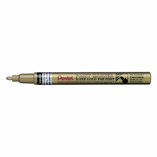 Pentel Маркер перманентный Paint 2.9 мм пулевидный 12 шт. MSP10-X золото лаковый маркер перманентный pentel fine point синий