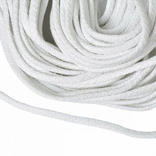 Шнур круглый хб 08мм с наполнителем ШП-8 цв 001 белый уп100 м 1440₽