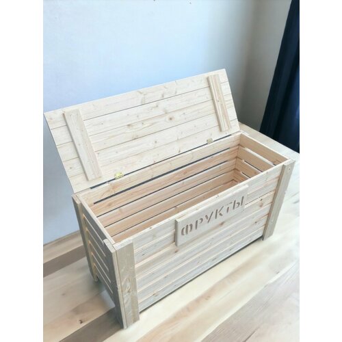 Ящик для фруктов откидной, из массива хвои (103х57х38 см)