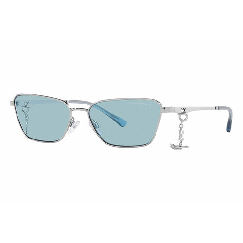 Солнцезащитные очки EMPORIO ARMANI, голубой солнцезащитные очки 57 mm mk1104 richmond michael kors цвет shiny silver blue grey solid