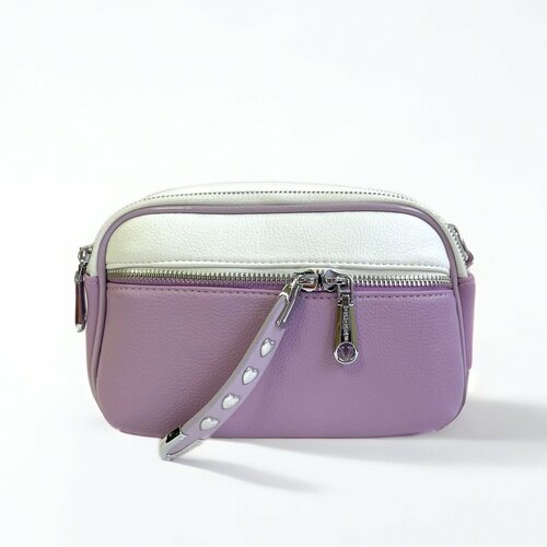 Сумка кросс-боди VEVERS, фактура зернистая, сиреневый