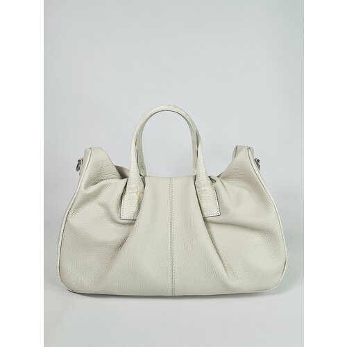 Сумка авоська Vezze, фактура зернистая, бежевый, белый