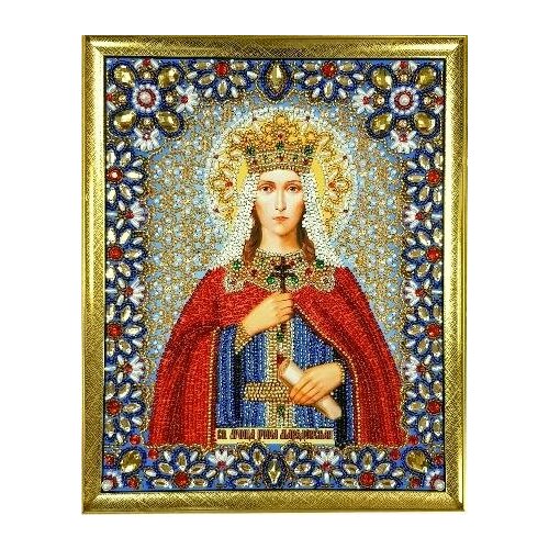 Набор для вышивания бисером с использованием камней и жемчуга Икона Св Ирина К-221 19х24 1650₽