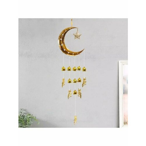 Подвеска музыка ветра Полумесяц и филины 80х175х25 см 1130₽