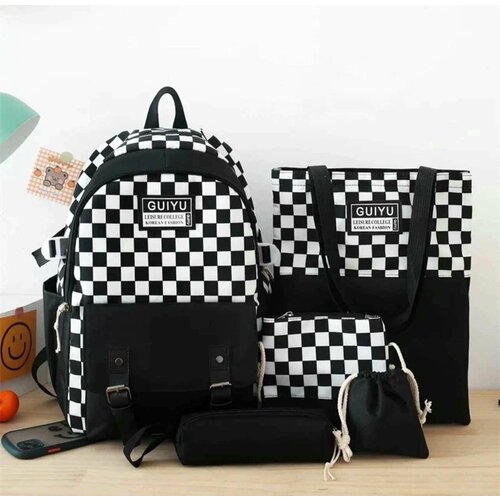 Рюкзак школьный Korea Look, для девочек подростков, ранец городской спортивный для школы, портфель, шоппер, набор сумок 5 в 1