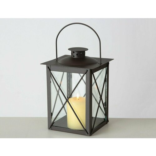 Подсвечник-фонарик фароли металлический чёрный 20х14 см 4060₽