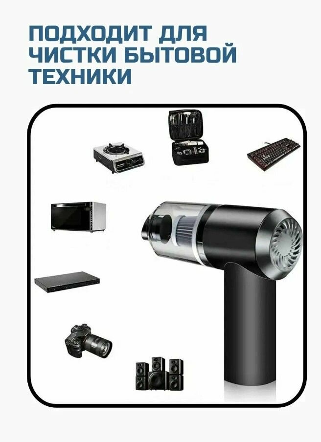 Мощный мини-пылесос 2в1 всасывание и выдувание, для дома/автомобиля, USB — фото 1