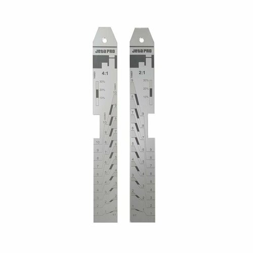 Линейка мерная 2:1 и 4:1 для смешивания краски, алюминиевая, Jeta Pro, 245 мм.