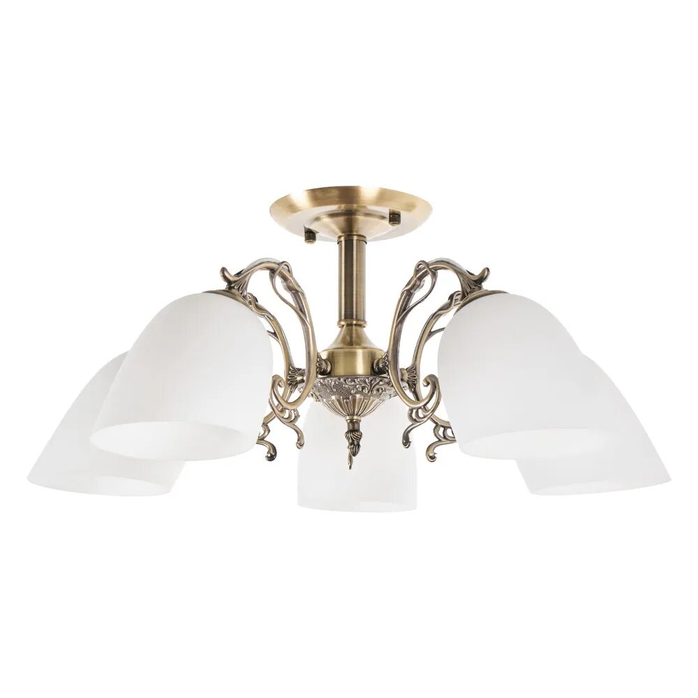Потолочная люстра MyFar Biene MR1521-5C, E27, 300 Вт, металл, стекло, бронзовый