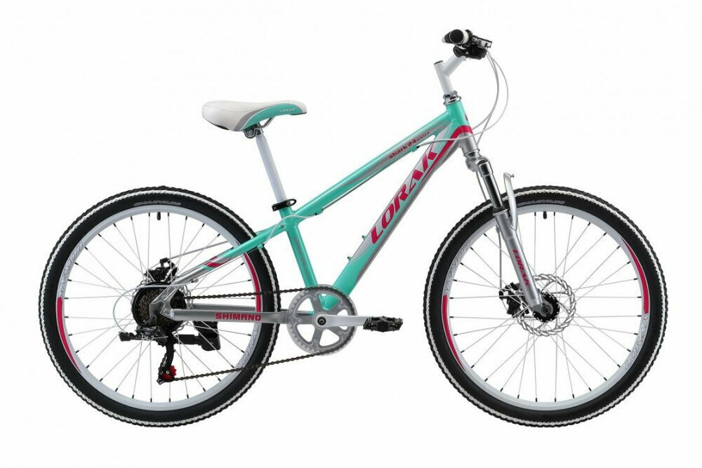 Велосипед Lorak Shark MTB 24" бело-бирюзовый под рост 127 - 142 см
