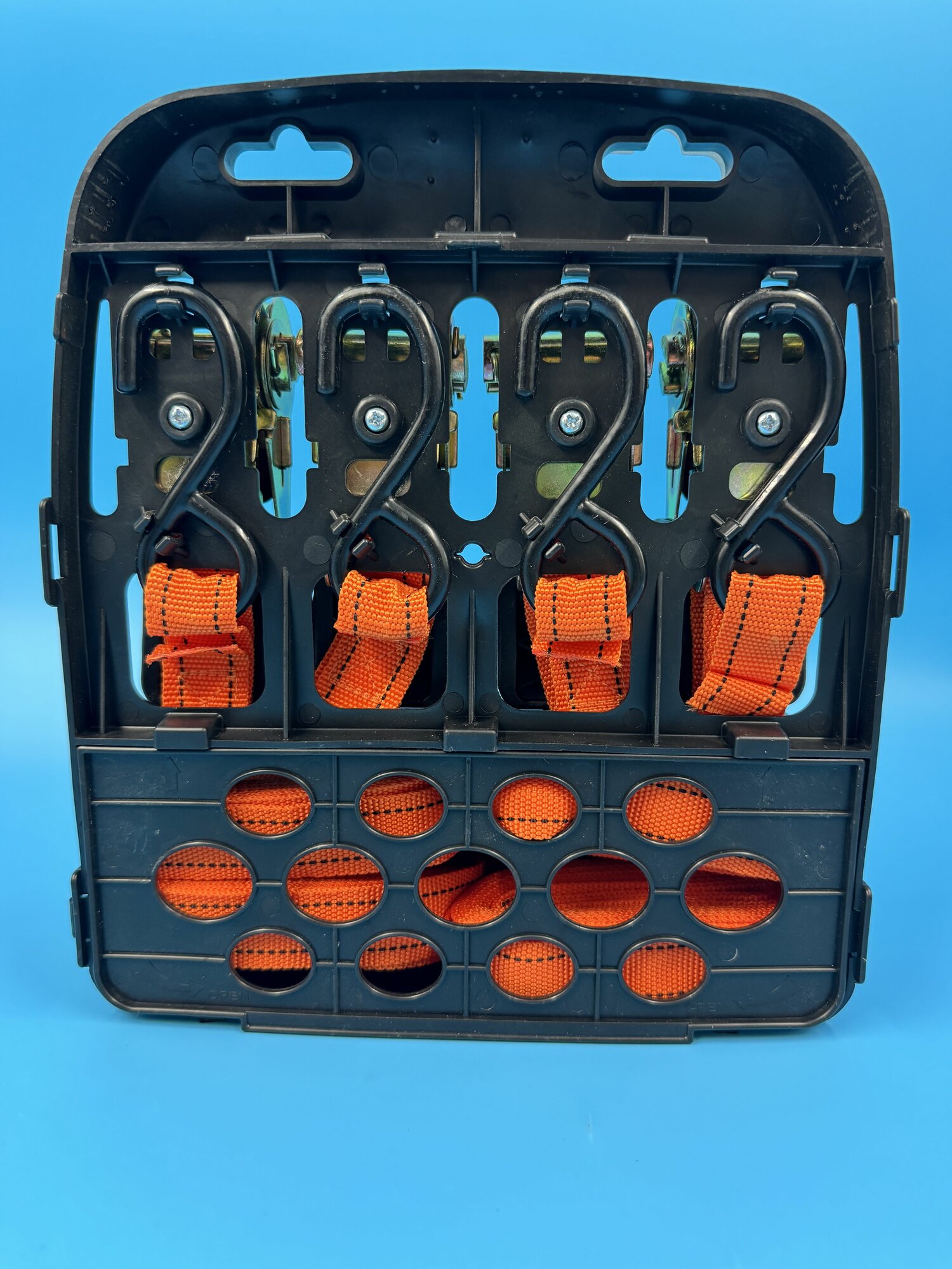 Стяжные ремни с храповиком 750 lbs (340 кг) комплект 4 шт — надёжная фиксация груза в авто и прицепе