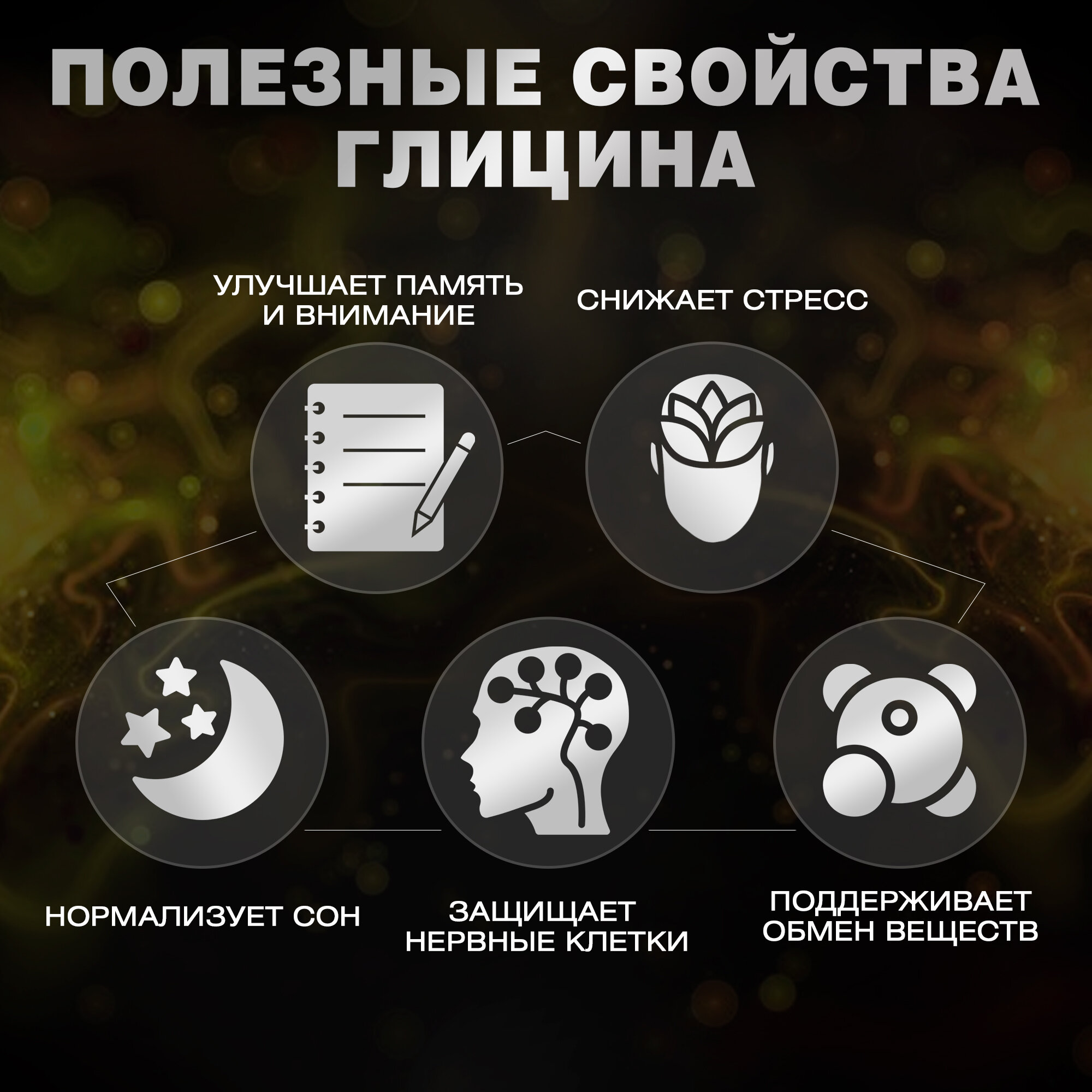 Бад Для Нервной Системы Глицин/ аминокислота для мозга, памяти и нервной системы/ от стресса/ 500мг/ 60 капсул