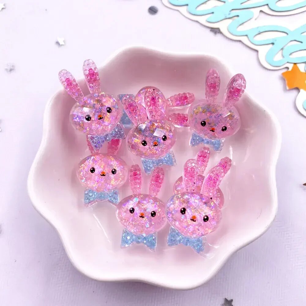 Фигурки зайчики из смолы, 10 шт, цвет 3