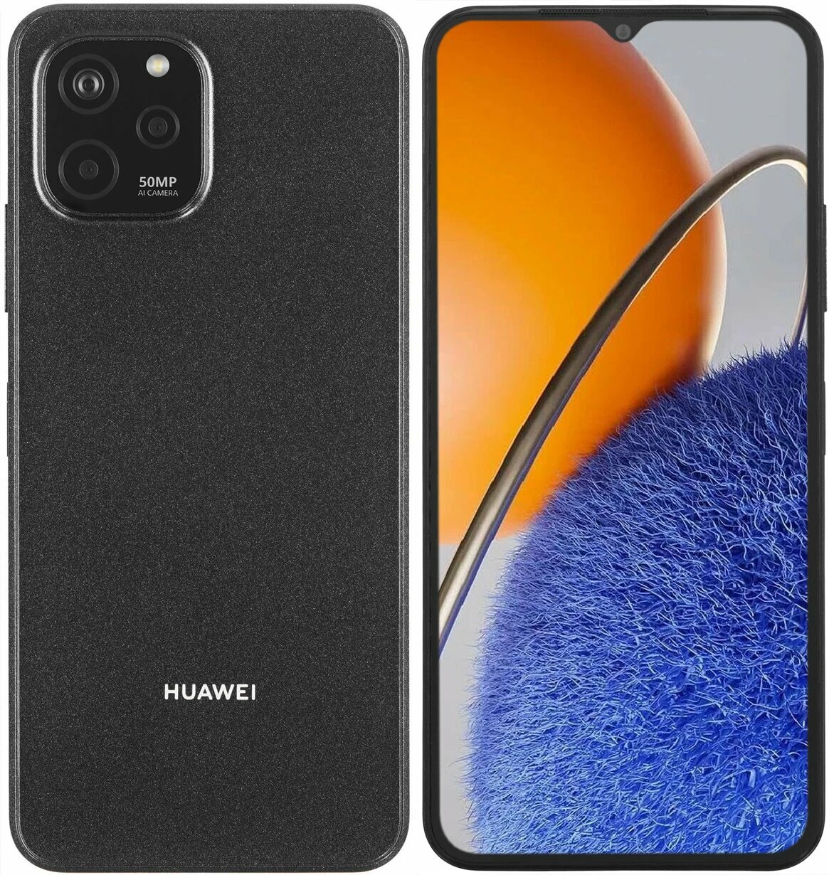 Смартфон HUAWEI Nova Y61, экран 6.52", 128 ГБ, 50 МП, 60 Гц, NFC, черный