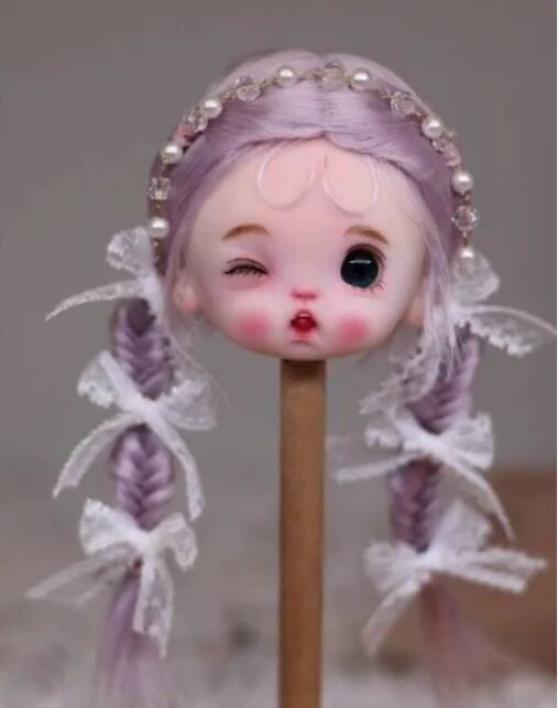 Кукла OB11 голова и парик из полимерной глины KARY MO, 6, Only wig, Унисекс
