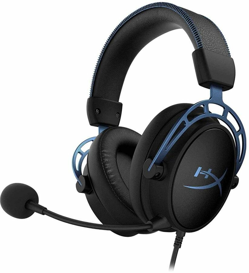 Игровые проводные наушники HyperX Cloud Alpha S, 3.5 мм с микрофоном, черные; синие
