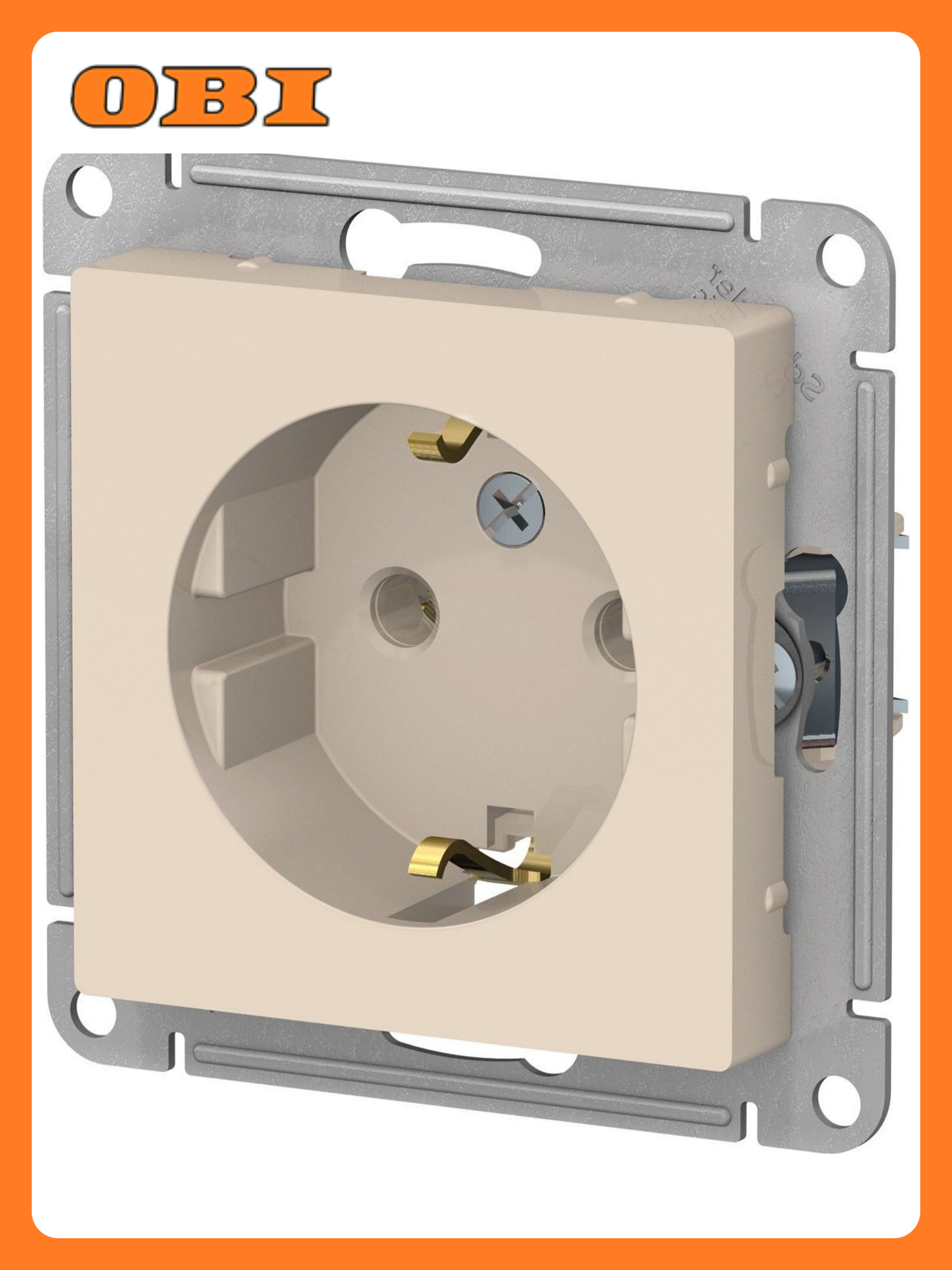 Розетка Schneider Electric AtlasDesign ATN000243  с заземлением  термопласт  бежевая